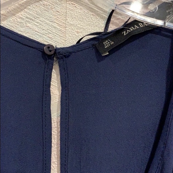 NEW Zara V-Neck Navy Romper with Buckle - L - Picture 8 of 9